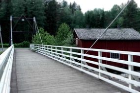 white wooden bridge