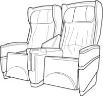 graphic image of the seats in the plane