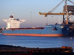 ship on water in the port of amsterdam