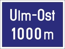 Blue autobahn road sign