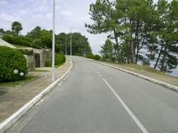 empty asphalt road in the village