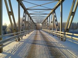 bridge road in winter