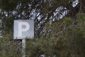 gray parking sign