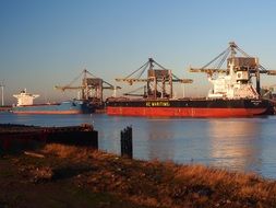 ships in the port of Amsterdam