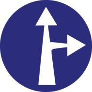 direction arrows on a road sign