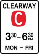 clearway Ð¡ 3.30-6.30 pm mon-fri