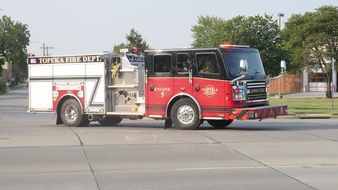 fire truck on a street in Kansas