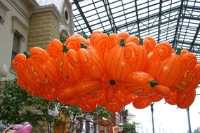 bright orange balloons