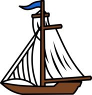 cartoon sailing boat drawing