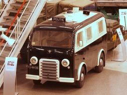 oldtimer police mini bus in museum