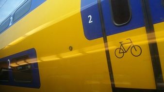 colorful train door for bicycles