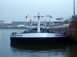 ship in rotterdam harbor