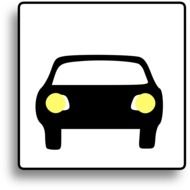 car with yellow headlights