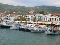 panorama of boats on the pier
