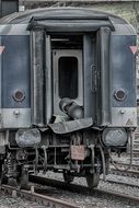back view of a railroad car