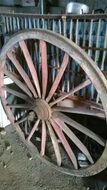 wheel of an old truck trailer