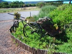 rusty old bike as a decoration of the countryside