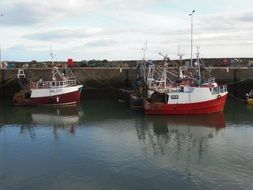 fishing boats on the water in the port