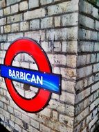 "Barbican" sign in London