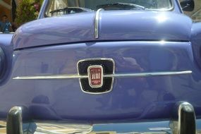 front part of a vintage car close-up