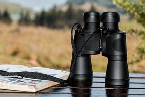 binoculars black spy glass