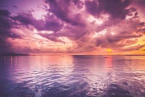 purple sunset over the ocean