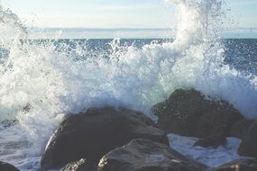 water splashed on the stones