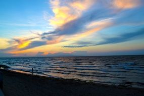 sunset over the coast of Veracruz, Mexico