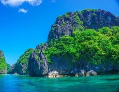 island rock cliff in the sea