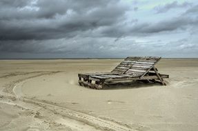 beach chairs coast clouds weather sand