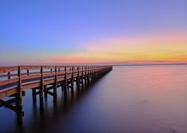 sunset, pier jetty ,water, evening