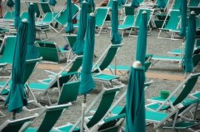 beach umbrellas, bonassola sea