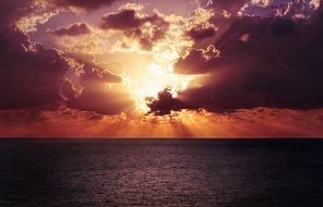 orange sunrise over the ocean