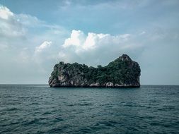 island rock and blue ocean view