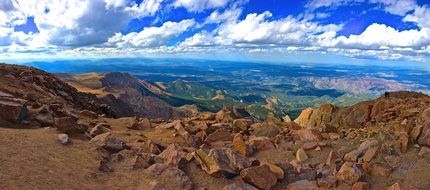 pikes peak mountain sky colorado scenic landscape
