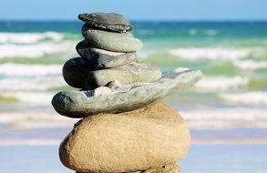 stones ,sea, rest ,serenity, balance