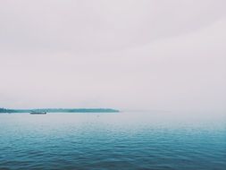 tranquille seascape with distant boat