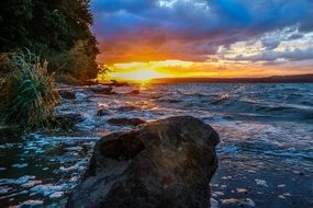 sunset over the ocean, usa, washington