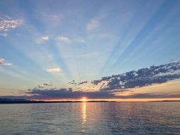 sunset rays on the water