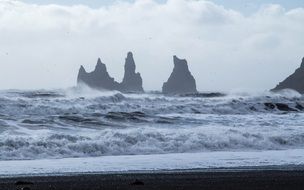 landscape of a violent storm in the ocean
