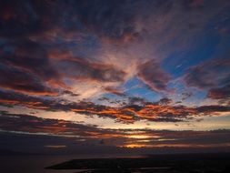 colorful sunset over the city of Kumamoto