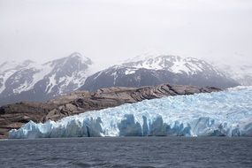 glacier tongue water ice blue arctic nature