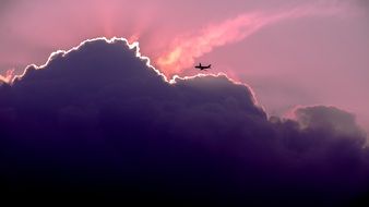 Clouds in purple sky