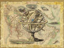 vintage map and compass drawing