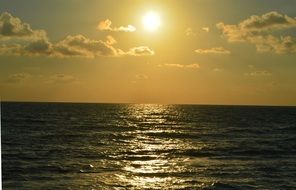 yellow sunset over the mediterranean sea