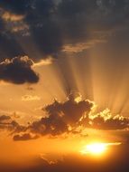 sky mood afterglow sunset clouds sun rays