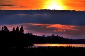 sunset nature twilight summer landscape of qu&eacute;bec