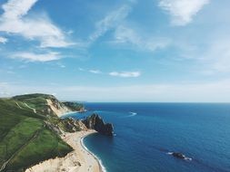 Top view of a picturesque coastline