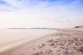 idyllic beach sand on the coastline