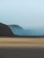 cliffs in mist on coast